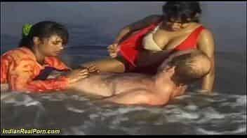 wild threesome indian beach fun video